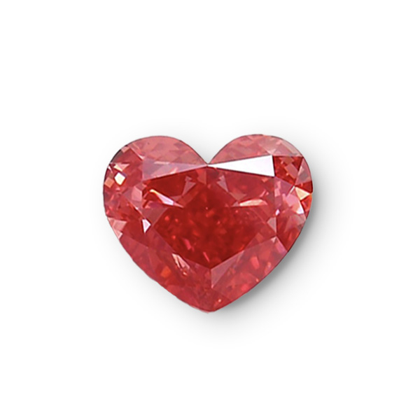 實驗室紅彩鑽心形裸石3克拉 