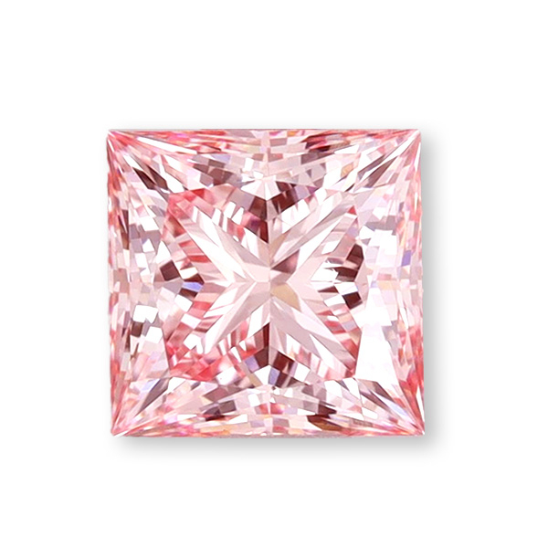 實驗室粉紅彩鑽公主形裸石10克拉 