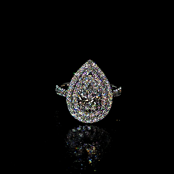 實驗室鑽石水滴形女戒2克拉D.vs1 