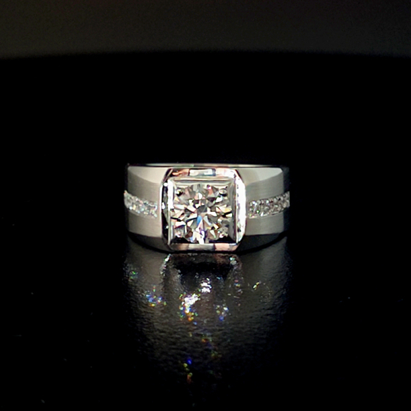 實驗室鑽石圓鑽男戒2克拉D.vs1 