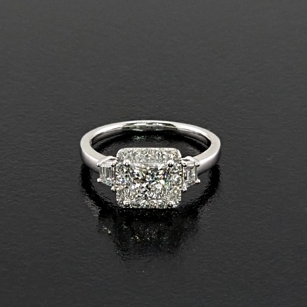 實驗室鑽石公主形女戒1克拉D.vS1 