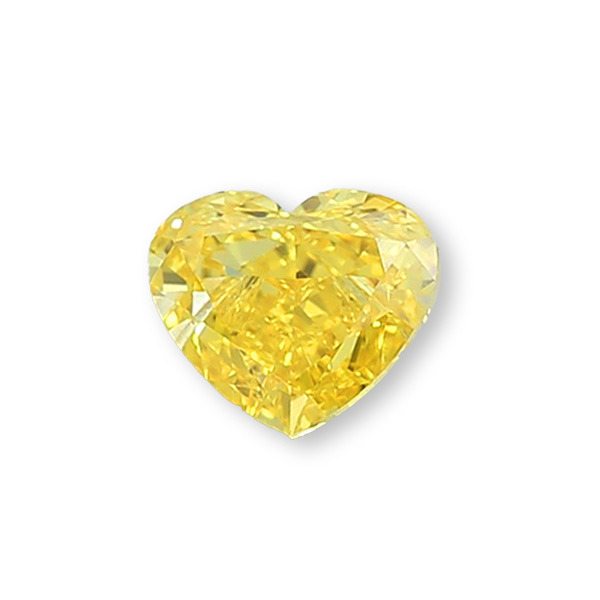 實驗室黃彩鑽心形裸石3克拉 