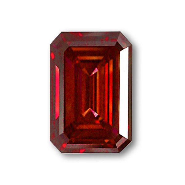 實驗室紅彩鑽祖母綠形裸石10克拉 