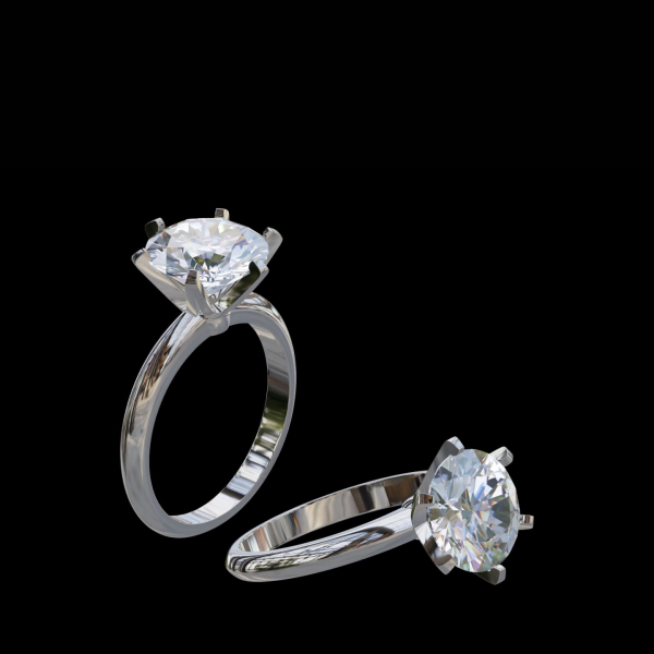 實驗室鑽石圓形女戒3克拉D.vs1 