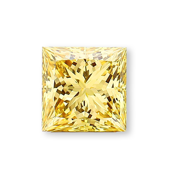 實驗室黃彩鑽公主形裸石5克拉 