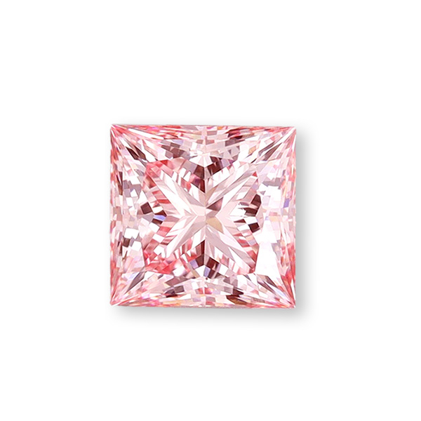 實驗室粉紅彩鑽公主形裸石3克拉 