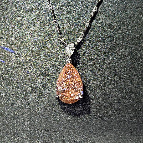 實驗室粉紅彩鑽水滴形3克拉 