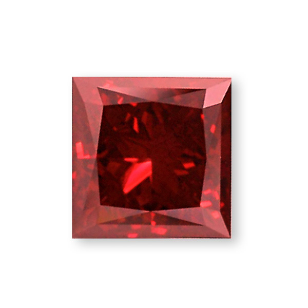 實驗室紅彩鑽公主形裸石7克拉 