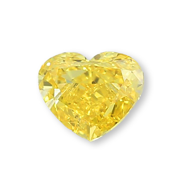 實驗室黃彩鑽心形裸石7克拉 