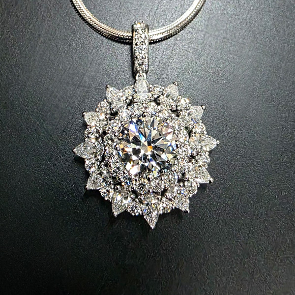 實驗室圓形項鍊3克拉D.vs1 