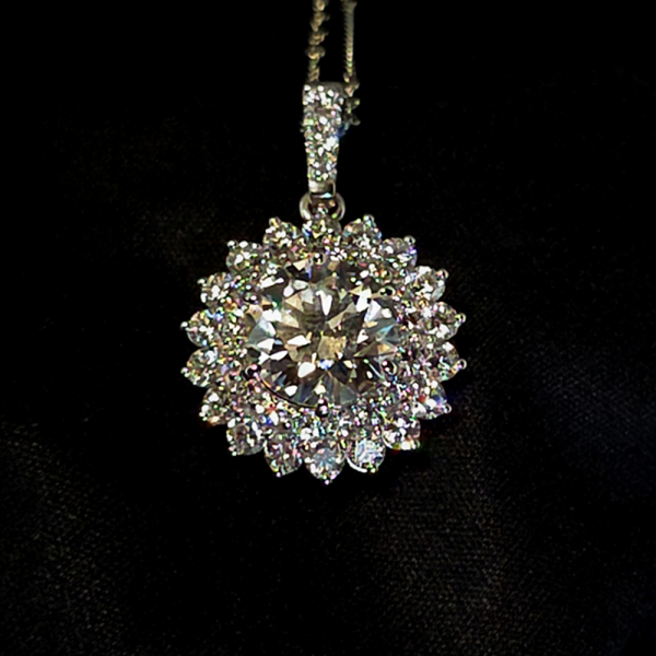 實驗室鑽石圓鑽墜子3克拉D.vs1 