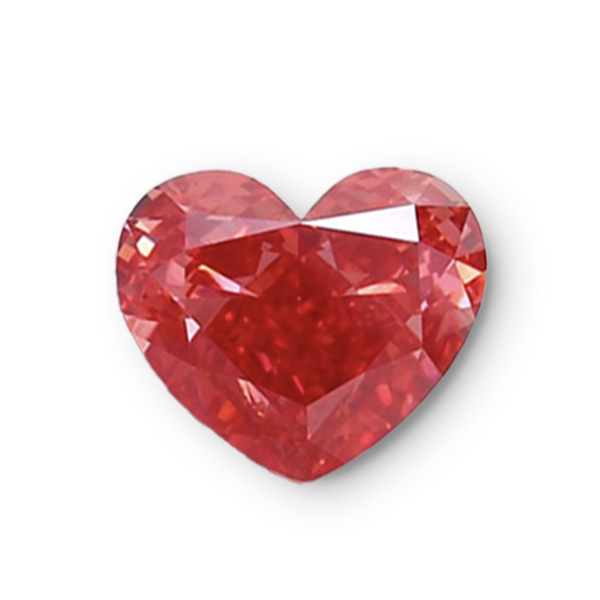 實驗室紅彩鑽心形裸石10克拉 