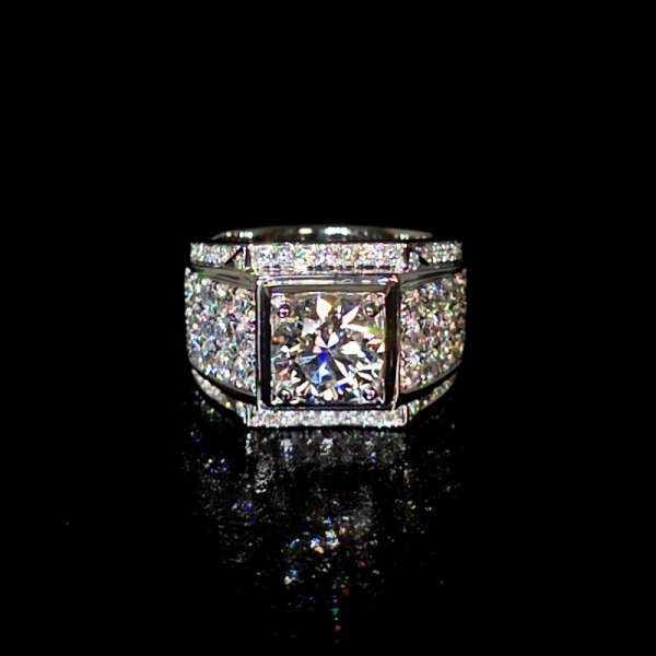 實驗室鑽石圓鑽男戒3克拉D.vs2 