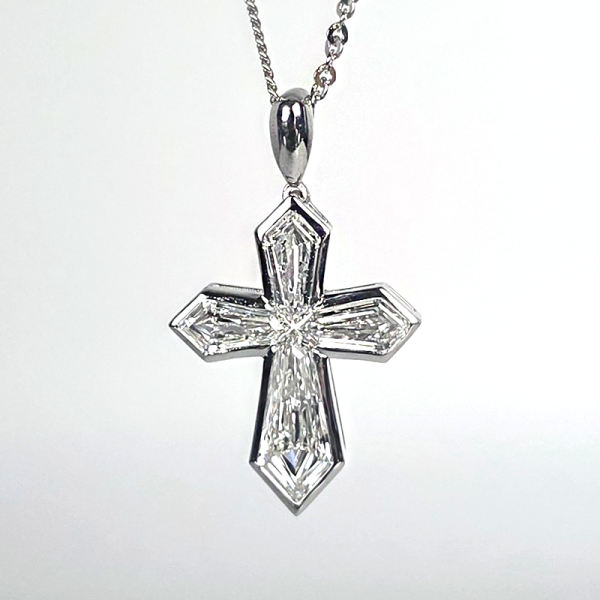  實驗室鑽石十字架男女墜子2克拉 