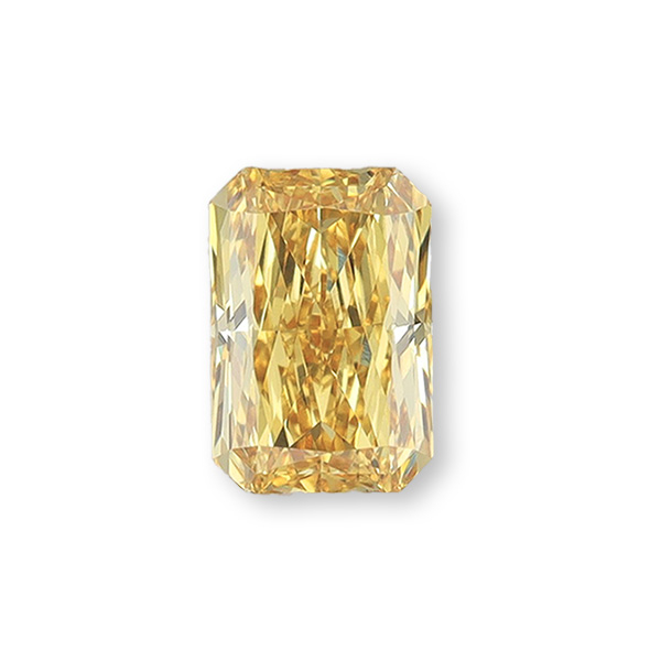  實驗室黃彩鑽雷帝恩形裸石2克拉 