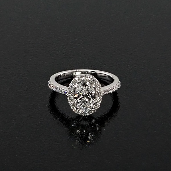 實驗室鑽石橢圓形女戒1克拉D.vs1 