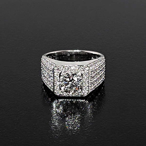 實驗室鑽石圓鑽男戒2克拉D.vs2 