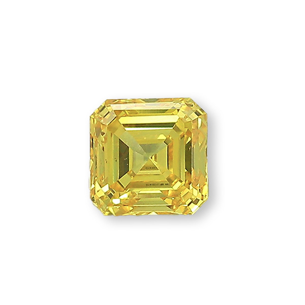  實驗室黃彩鑽阿斯切形裸石2克拉 